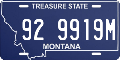 MT license plate 929919M