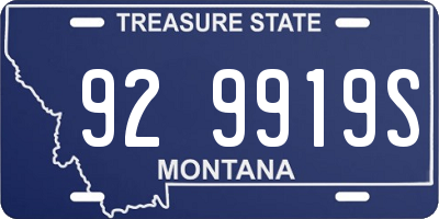 MT license plate 929919S