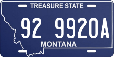 MT license plate 929920A