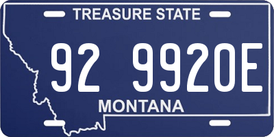 MT license plate 929920E