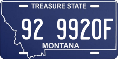 MT license plate 929920F
