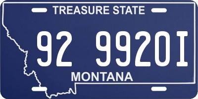 MT license plate 929920I