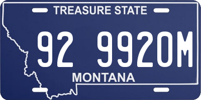 MT license plate 929920M