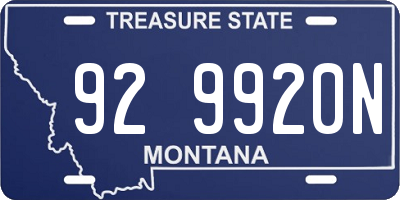 MT license plate 929920N