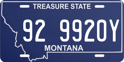 MT license plate 929920Y