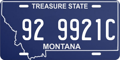 MT license plate 929921C