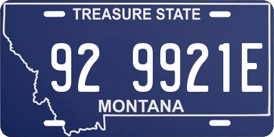 MT license plate 929921E