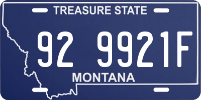 MT license plate 929921F
