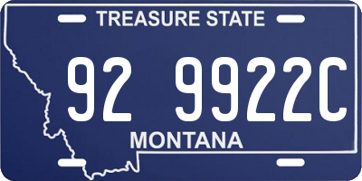 MT license plate 929922C