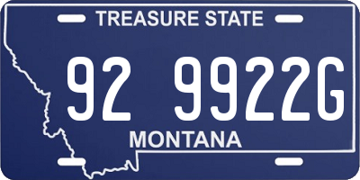 MT license plate 929922G