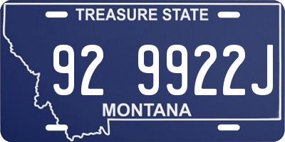 MT license plate 929922J
