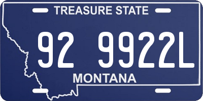 MT license plate 929922L