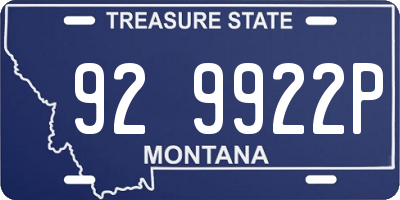MT license plate 929922P