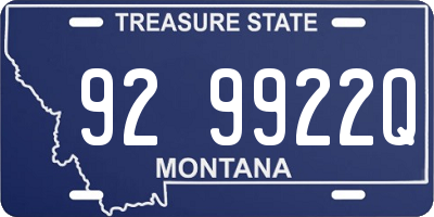 MT license plate 929922Q