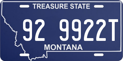 MT license plate 929922T