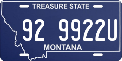 MT license plate 929922U