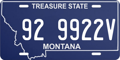 MT license plate 929922V