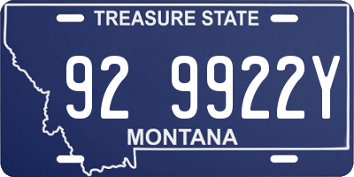 MT license plate 929922Y