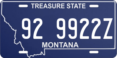 MT license plate 929922Z