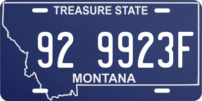 MT license plate 929923F
