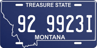 MT license plate 929923I