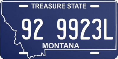 MT license plate 929923L