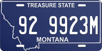 MT license plate 929923M