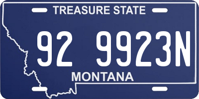 MT license plate 929923N