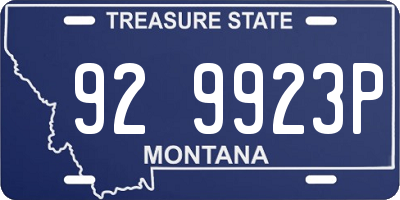 MT license plate 929923P