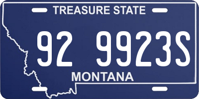 MT license plate 929923S