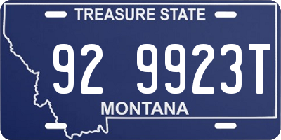 MT license plate 929923T