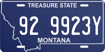MT license plate 929923Y