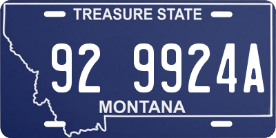 MT license plate 929924A
