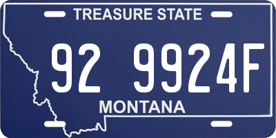 MT license plate 929924F