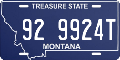 MT license plate 929924T