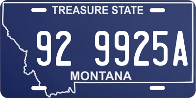 MT license plate 929925A