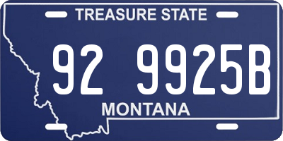 MT license plate 929925B