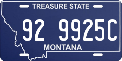 MT license plate 929925C
