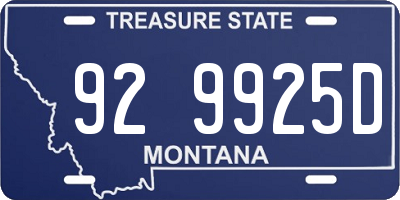 MT license plate 929925D