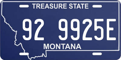 MT license plate 929925E