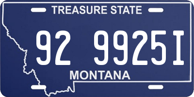 MT license plate 929925I
