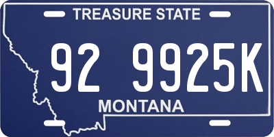 MT license plate 929925K
