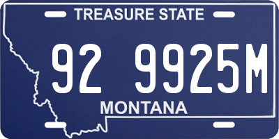 MT license plate 929925M