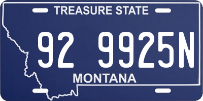 MT license plate 929925N