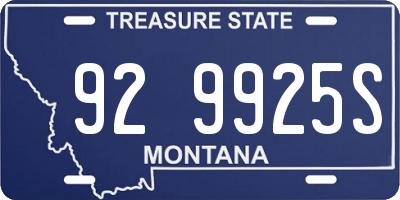 MT license plate 929925S