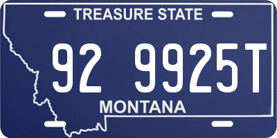 MT license plate 929925T