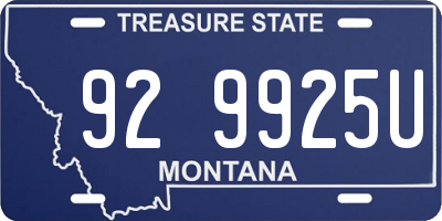 MT license plate 929925U