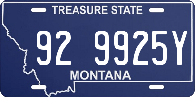 MT license plate 929925Y