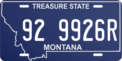 MT license plate 929926R