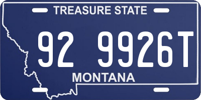 MT license plate 929926T